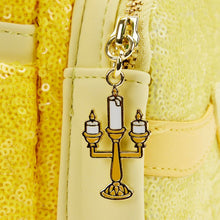 Load image into Gallery viewer, Disney Mini Backpack Belle Sequin Loungefly