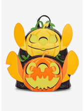 Load image into Gallery viewer, Disney Mini Backpack Lilo & Stitch: The Series Angel & Stitch Jack-O-Lantern Glow-in-The-Dark Loungefly