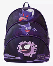 Load image into Gallery viewer, Pokemon Mini Backpack Ghastly Evolutions Triple Pocket Loungefly