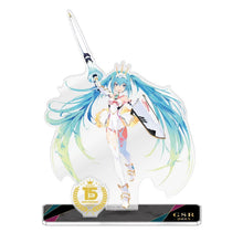 Load image into Gallery viewer, Hatsune Miku Acrylic Stand Racing Miku GT Project 15th Anniversary 2015 Ver. Caravan
