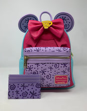 Load image into Gallery viewer, Disney Parks Mini Backpack Minnie Mouse Mad Tea Party Loungefly with Custom Cardholder