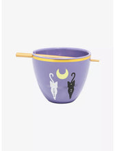 Load image into Gallery viewer, Sailor Moon Ramen Bowl with Chopsticks Luna & Artemis Just Funky