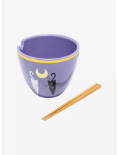 Load image into Gallery viewer, Sailor Moon Ramen Bowl with Chopsticks Luna & Artemis Just Funky