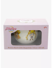 Load image into Gallery viewer, Sailor Moon Ramen Bowl with Chopsticks Crystal Chibi Sailor Guardians Just Funky