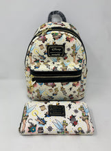 Load image into Gallery viewer, Disney Mini Backpack Wallet Set Peter Pan Tinkerbell Tattoo AOP Loungefly