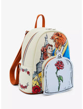 Load image into Gallery viewer, Disney Mini Backpack Beauty And The Beast Couple Rose Loungefly