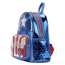 Load image into Gallery viewer, Marvel Mini Backpack Captain America Metallic Cosplay Loungefly