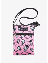 Load image into Gallery viewer, Universal Monsters Passport Crossbody Bag Frankenstein's Monster and Bride of Frankenstein Chibi AOP Bioworld