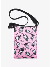 Load image into Gallery viewer, Universal Monsters Passport Crossbody Bag Frankenstein's Monster and Bride of Frankenstein Chibi AOP Bioworld