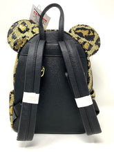 Load image into Gallery viewer, Disney Parks Mini Backpack Ears Set Minnie Mouse Sequin Cheetah Loungefly