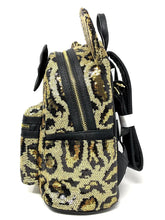 Load image into Gallery viewer, Disney Parks Mini Backpack Ears Set Minnie Mouse Sequin Cheetah Loungefly
