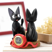 Load image into Gallery viewer, Studio Ghibli Figure Jiji and Stuffed Plush Jiji Desk Clock Kiki's Delivery Service Benelic
