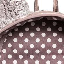 Load image into Gallery viewer, Disney Mini Backpack Minnie Mouse Silver Sequin Loungefly