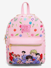 Load image into Gallery viewer, Ouran Highschool Host Club Mini Backpack Floral Pink Group Bioworld