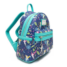 Load image into Gallery viewer, Disney Mini Backpack Tinkerbell AOP Teal Glow in the Dark Loungefly