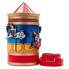 Load image into Gallery viewer, Disney Brave Little Tailor Crossbody Mickey and Minnie Mouse Carousel Loungefly
