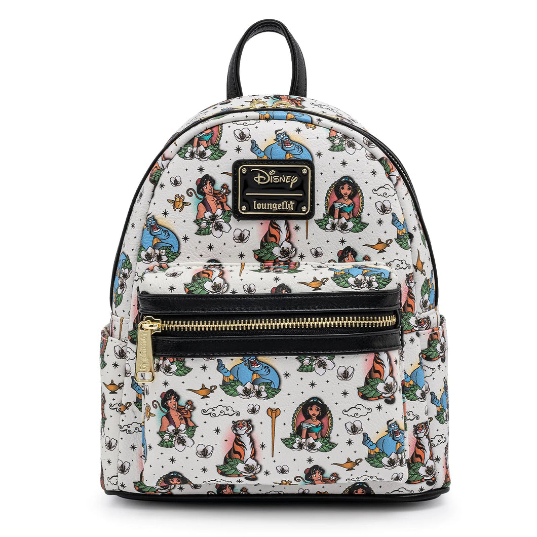 aladdin loungefly mini backpack Disney Mini Backpack Aladdin Tattoo AOP Loungefly – Fragmented Nostalgia