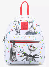 Load image into Gallery viewer, Nightmare Before Christmas Mini Backpack Jack and Sally Lights Loungefly
