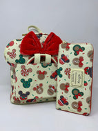 Disney Mini Backpack Wallet Ears Set Christmas Cookie AOP Loungefly