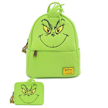 Load image into Gallery viewer, Dr. Seuss Mini Backpack Wallet Set How The Grinch Stole Christmas The Grinch Cosplay Loungefly
