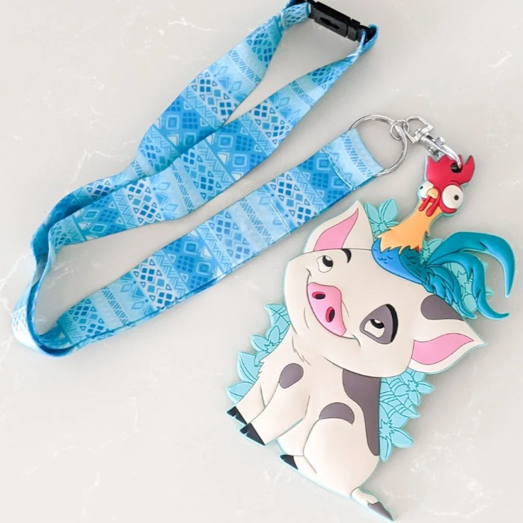 Disney Lanyard Cardholder Moana Pua and Hei Hei