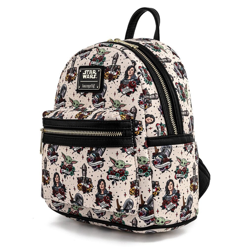 Disney Mini Backpack Core Gen Mandalorian Tattoo Print Loungefly