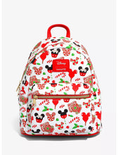 Load image into Gallery viewer, Disney Mini Backpack Mickey Mouse Holiday Treats AOP Loungefly
