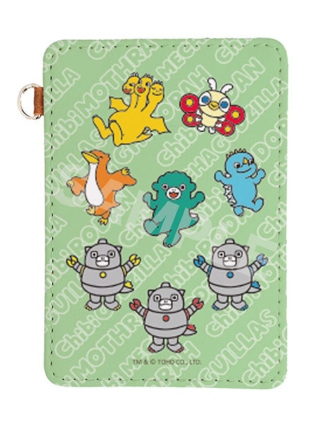 Godzilla Chibi Leather Pass Case 01 Group