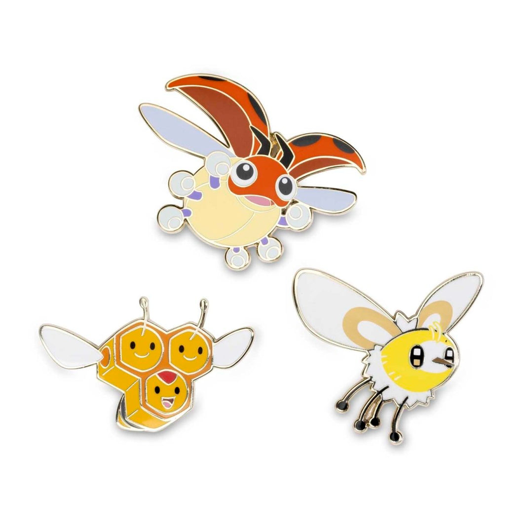 Pokemon Enamel Pin Set Ledyba, Combee, & Cutiefly Pokemon Center