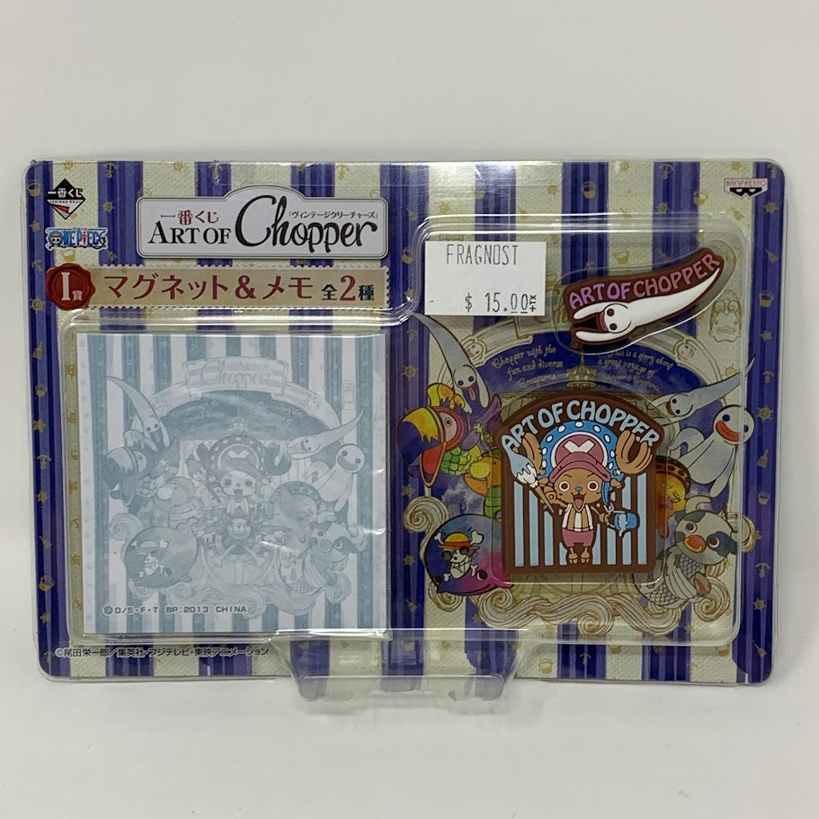 One Piece Magnets & Note Pad Set Chopper & Ghost ART OF Chopper Ichiban Kuji I Prize Banpresto