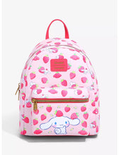 Load image into Gallery viewer, Sanrio Mini Backpack Wallet Set Cinnamoroll Strawberry AOP Loungefly
