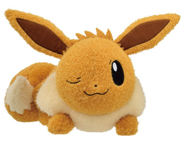 Pokemon Plush Eevee Kutsurogi Time Dekkai 2022 Banpresto