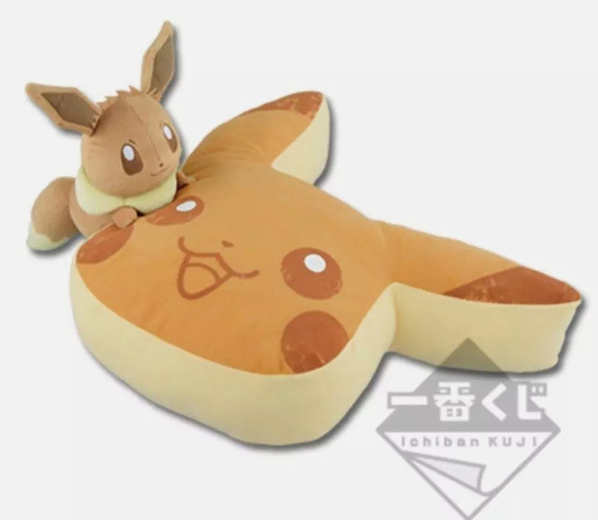 Pokemon Plush Eevee Pancake 2018 Pokemon Collection ~Pikachu & Eevee~ Ichiban Kuji C Prize Banpresto