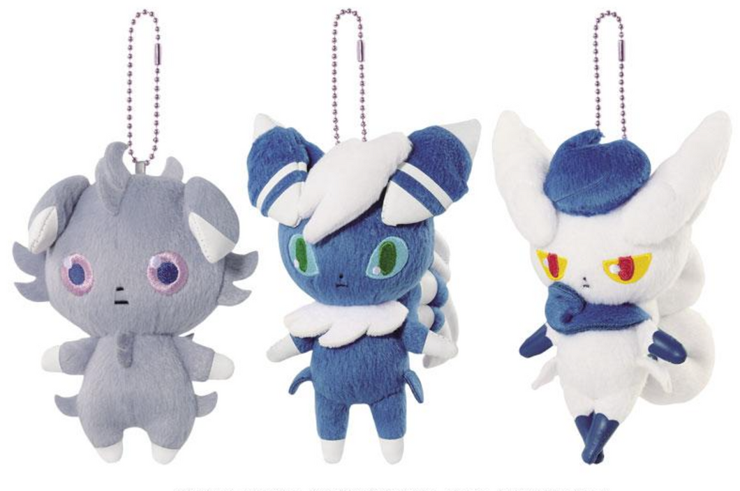 Pokemon Plush Keychain Set Espurr Meowstic Banpresto 2015