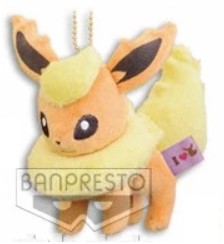 Pokemon Plush Flareon Keychain I Heart Eevee 2012 Banpresto