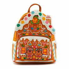 Load image into Gallery viewer, Disney Mini Backpack Mickey and Minnie Gingerbread House Loungefly
