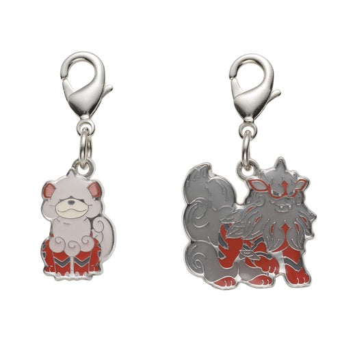 Pokemon Metal Charm Set Hisuian Growlithe & Arcanine National Encyclopedia Pokemon Center