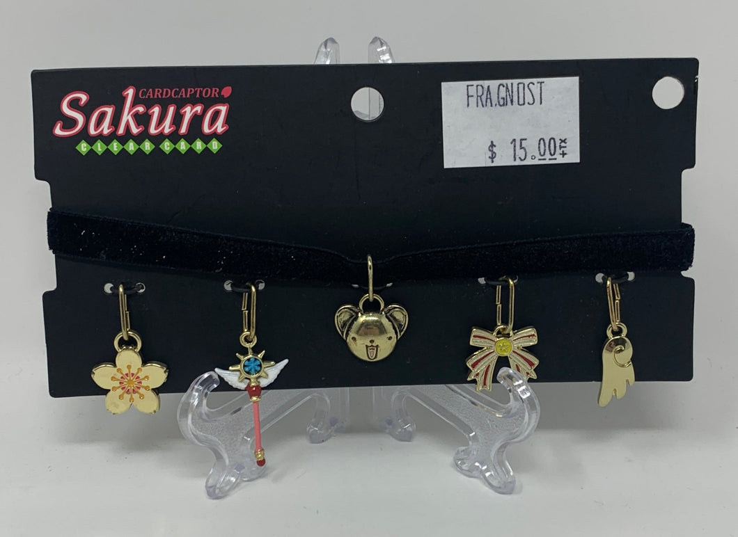 Cardcaptor Sakura Choker Necklace Clear Card Charms Bioworld