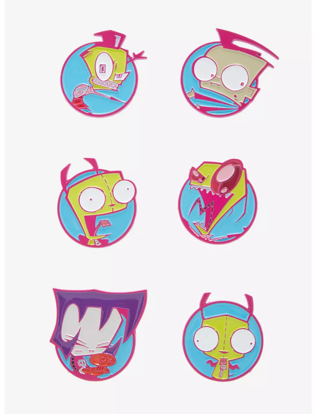 Invader Zim Blind Box Neon Characters Enamel Pin Bioworld