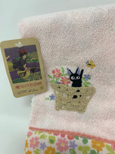 Load image into Gallery viewer, Studio Ghibli Mini Towel Jiji Embroidered Floral Konami
