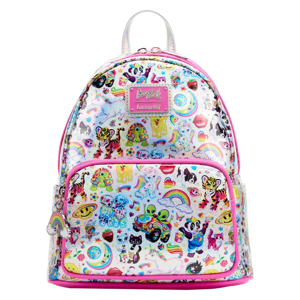 Lisa Frank Mini Backpack Iridescent AOP Loungefly