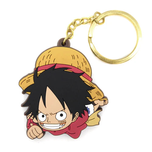 One Piece Rubber Keychain Luffy Pinched Cospa