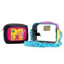 Load image into Gallery viewer, MTV Crossbody Clear &amp; Neon Loungefly
