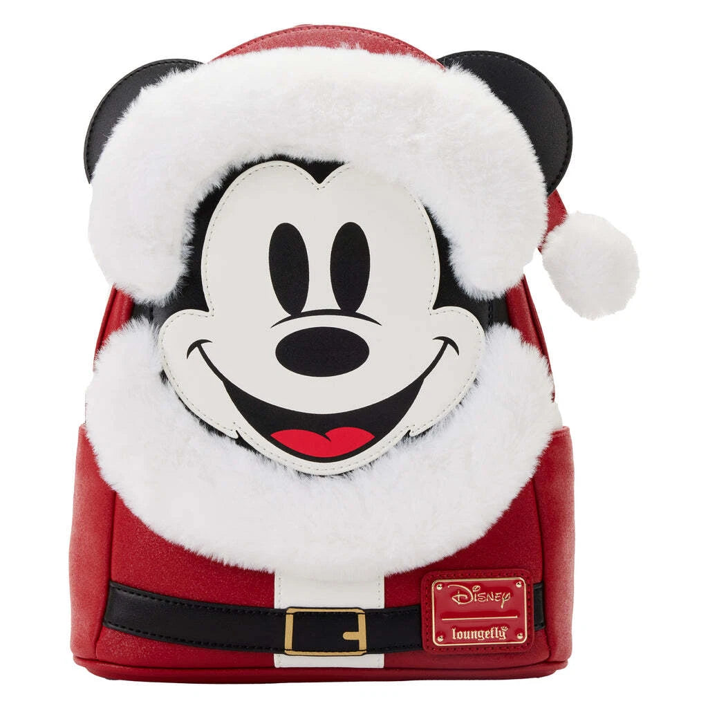 Disney Mini Backpack Glitter Santa Mickey Mouse Loungefly