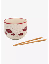 Load image into Gallery viewer, Naruto Shippuden Ramen Bowl With Chopsticks Akatsuki Clouds Design
