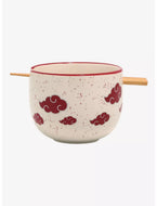 Naruto Shippuden Ramen Bowl With Chopsticks Akatsuki Clouds Design