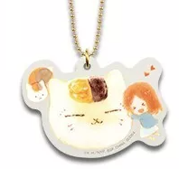 Load image into Gallery viewer, Natsume&#39;s Book of Friends Acrylic Keychain Freshy Baked Bread With Nyanko Sensei Ichiban Kuji G Prize Bandai
