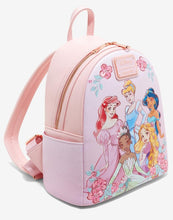 Load image into Gallery viewer, Disney Mini Backpack Princesses Pink Floral Loungefly
