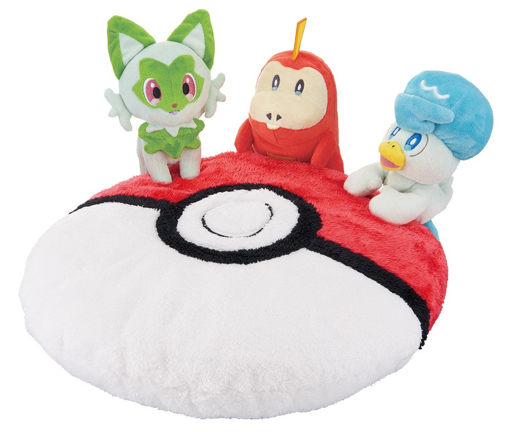 Pokemon Plush Cushion Sprigatitio, Fuecoco, Quaxly Scarlet & Violet Commemorative Ichiban Kuji A Prize Bandai