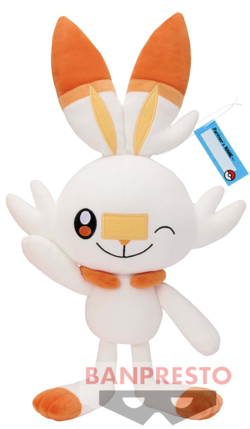 Pokemon Plush Scorbunny Hello Partner Dekkai 2023 Banpresto